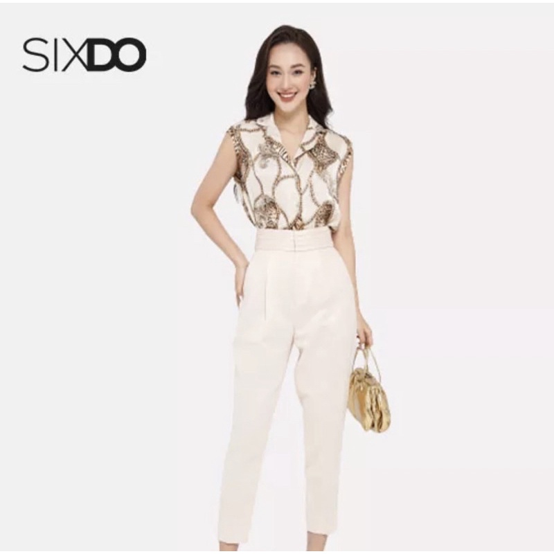 SIXDO newtag set áo sơ mi và quần kem mới nguyên tag M/L/XL