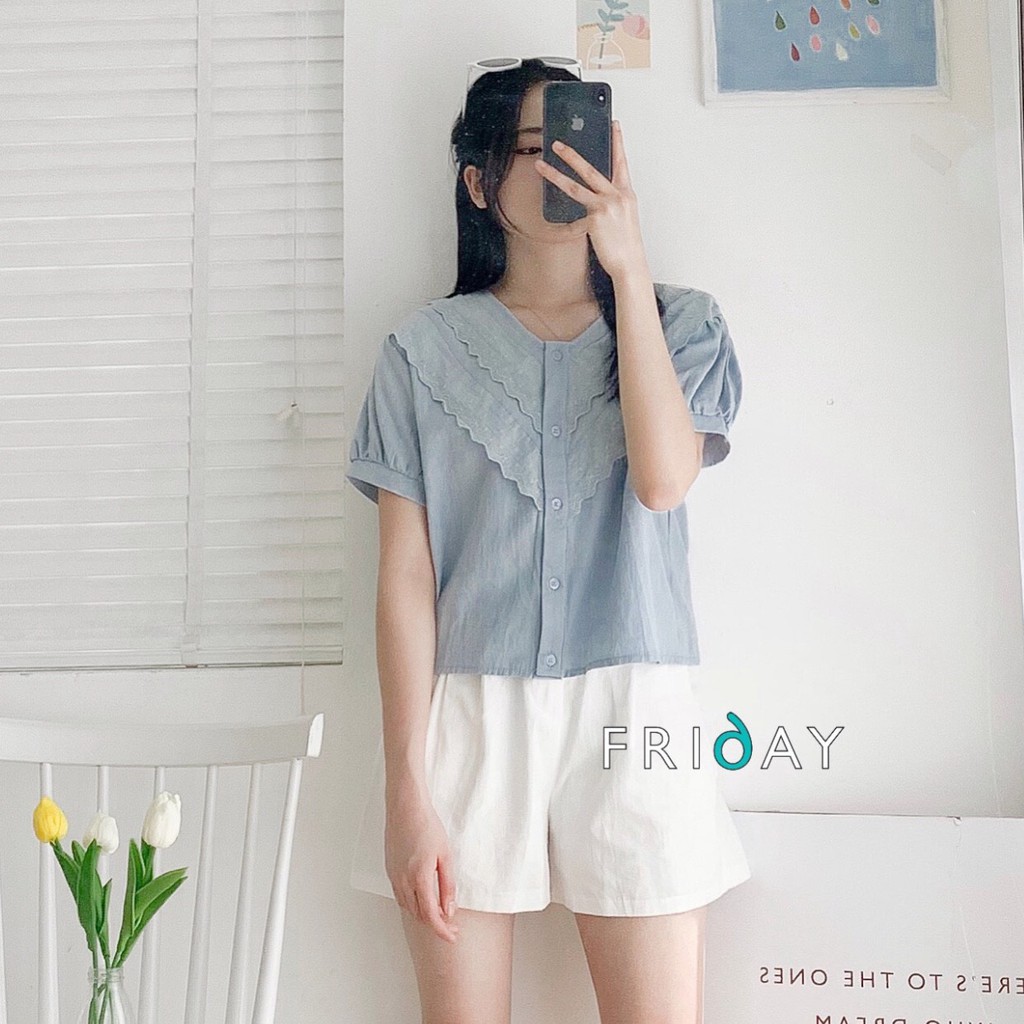 Quần sooc nữ freesize quần short đùi khuy lệch chất thô mêm Friday | BigBuy360 - bigbuy360.vn