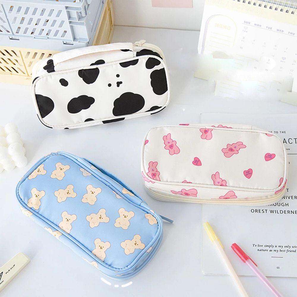 JARRED Túi Đựng Bút Vải Canvas Chống Thấm Nước Họa Tiết Hoạt Hình Dễ Thương