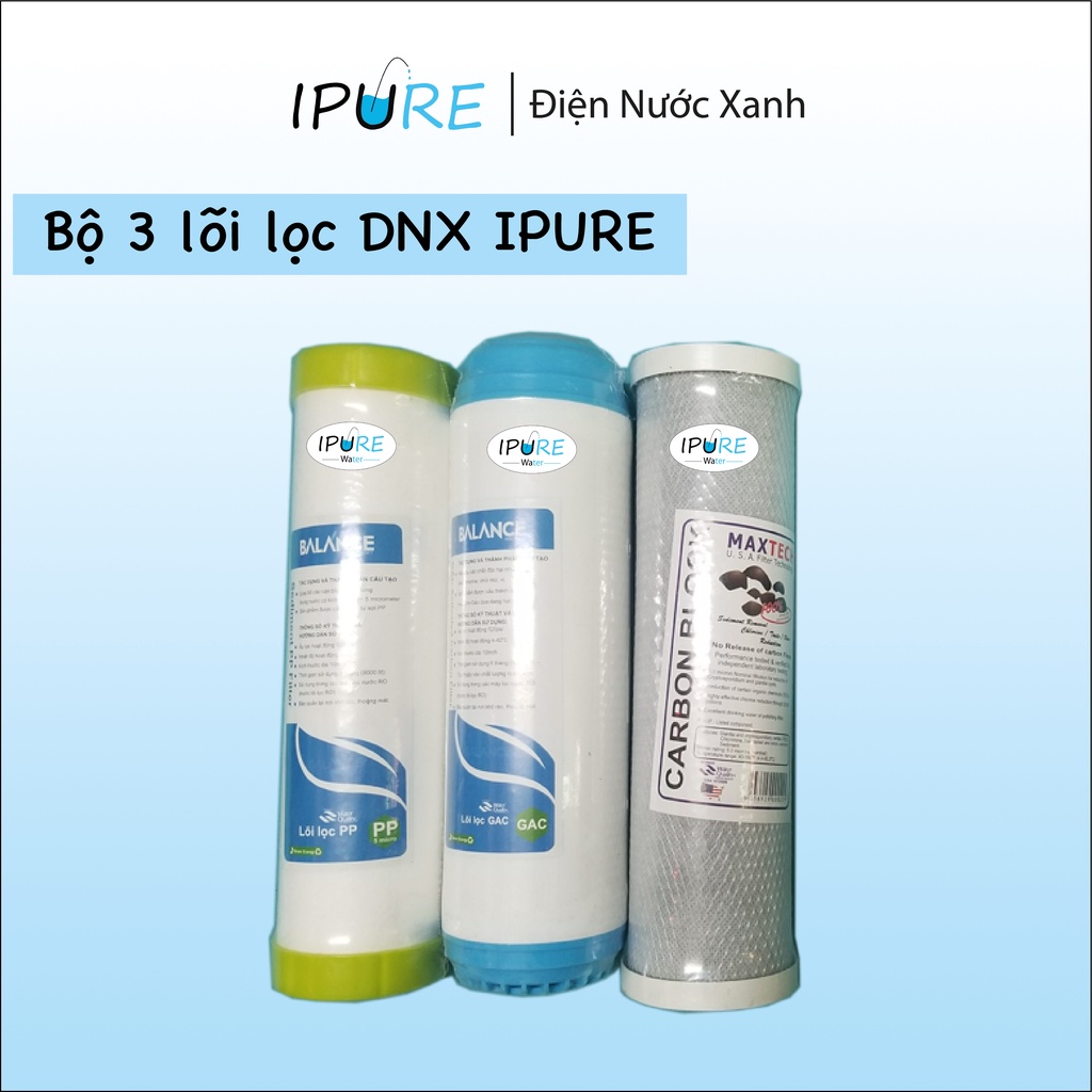 Lõi lọc nước IPURE lõi lọc thô 1,2,3 chính hãng khử màu, khử mùi, hoá chất, phèn
