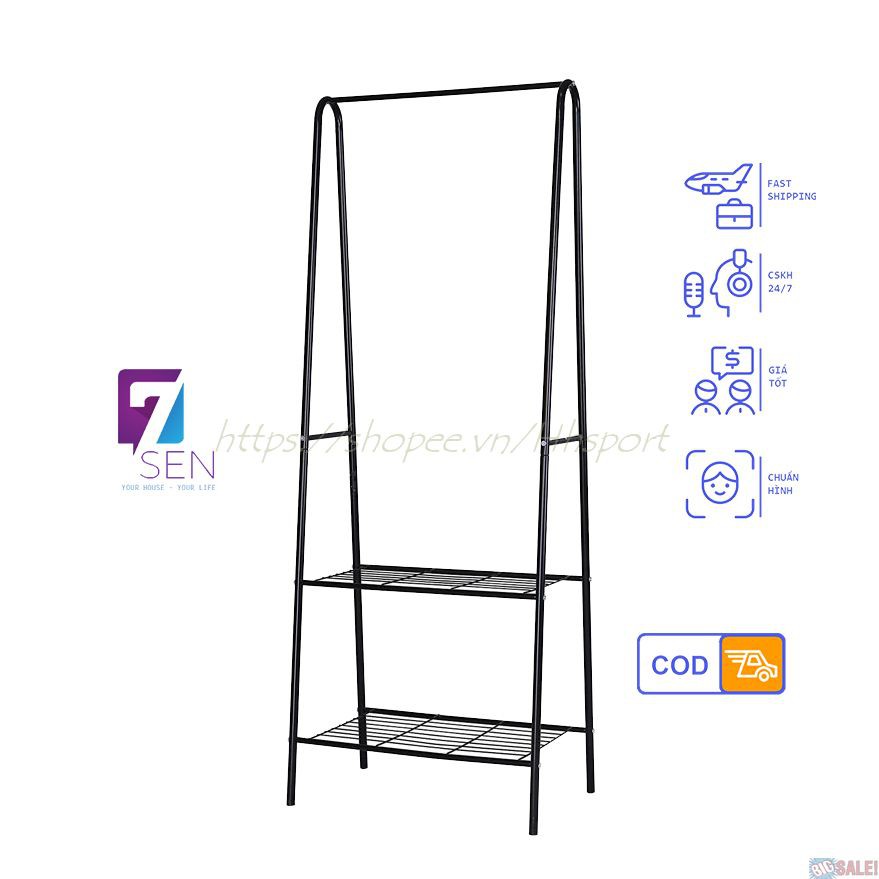 Giá Treo Quần Áo Lắp Ghép Tiện Lợi, Có Ngăn Để Giày Dép