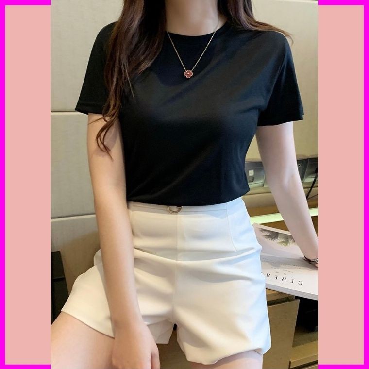 Áo phông trơn 👚Áo phông nữ 👚Áo phông 100% cotton thoáng mát, trẻ trung nhiều màu sắc | BigBuy360 - bigbuy360.vn