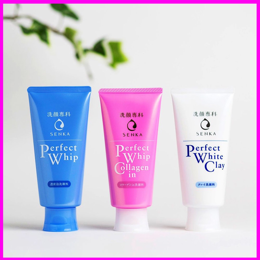 SRM Senka, Sữa rửa mặt Senka Dưỡng Trắng Da Ngừa Mụn Collagen Ngừa Lão Hóa Nhật Bản