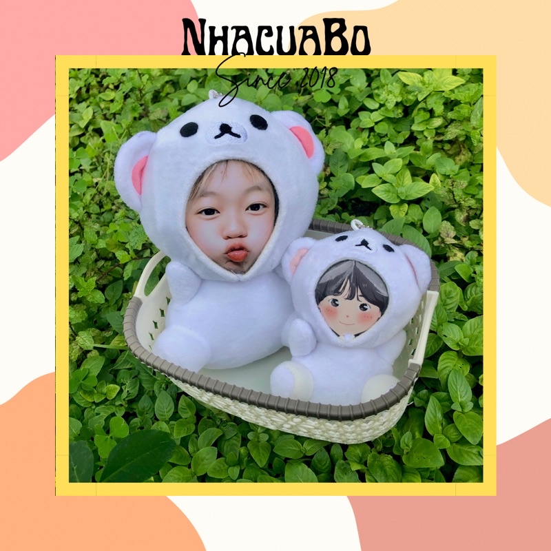 [Size 22cm] Gấu In Ảnh Theo Yêu Cầu Mẫu Độc Quyền tại NhacuaBo_since2018 [Đã bao gồm 1 ảnh in]