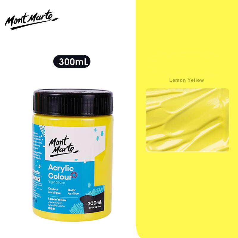 Màu Acrylic Mont Marte 300ml - Lemon Yellow - Acrylic Colour Paint Signature 300ml (10.1oz) - MSCH3002