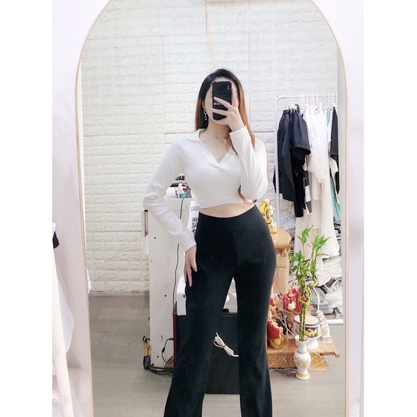 Áo crop cổ bẻ (+hình thật)