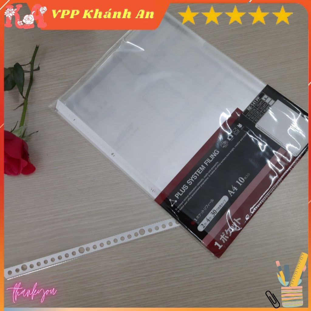 Tập 10 chiếc sơ mi lỗ, túi đục lỗ Plus dày
