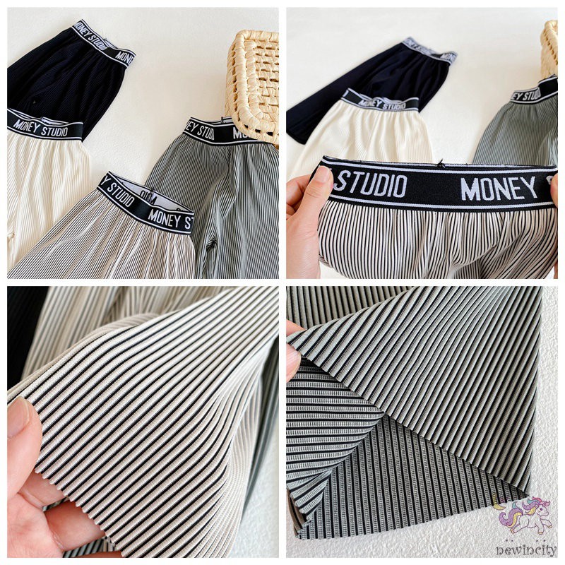 Quần dài ống rộng in chữ phong cách Hàn Quốc thời trang cho bé gái