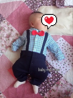 Body quần yếm bé trai thu đông sơ mi
