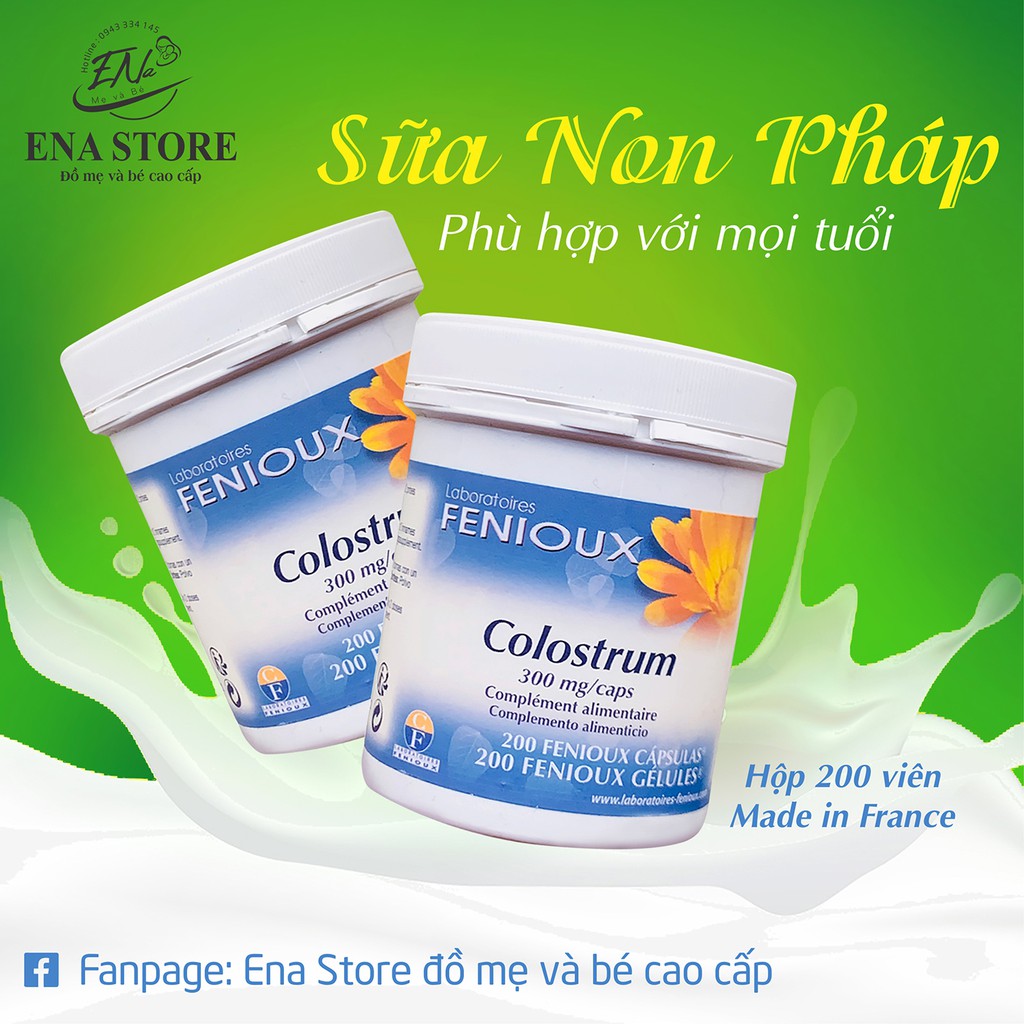 Sữa non Pháp Fenioux Colostrum hộp 200 viên