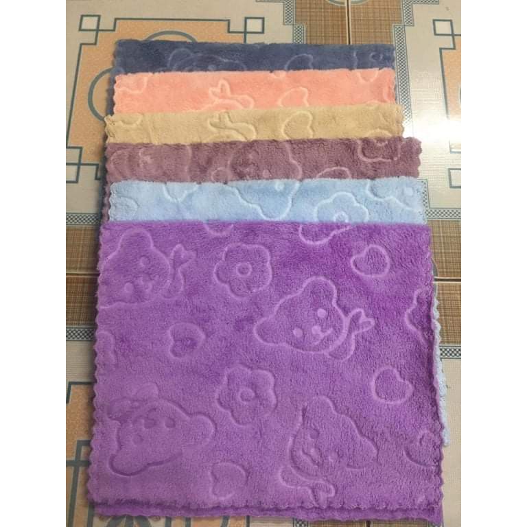 Combo 2 Khăn mặt hình gấu chìm 30 x 50cm Ghome