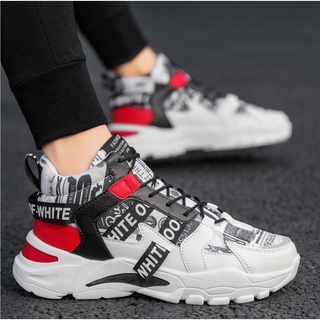 Giày cao cổ OF White nam cực phẩm 2021 - Giày Sneaker cổ cao nam độn đế 5cm hot trend 2021 QA - 380