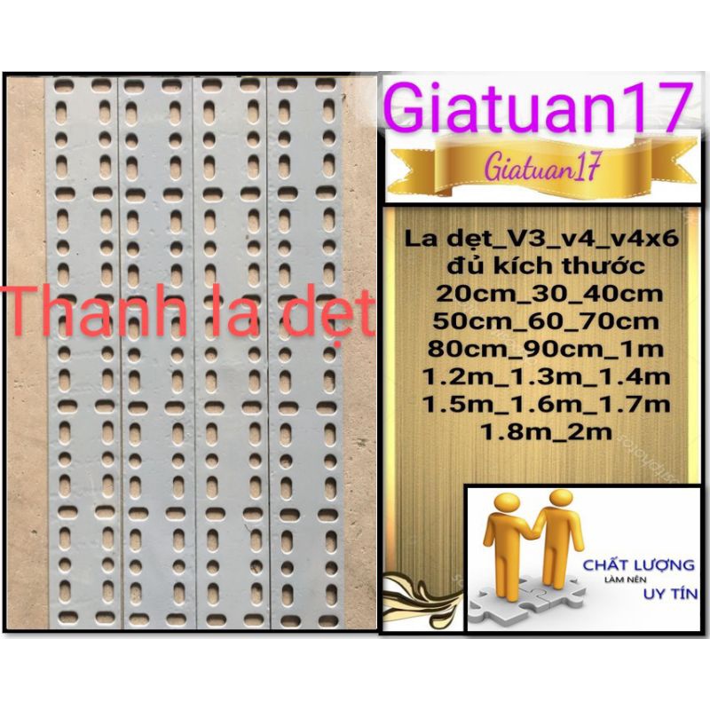 (Dài 120cm) Thanh sắt LA lỗ bản rộng 6cm