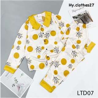 BỘ LỤA CỔ SEN TAY DÀI mango có size / pyjama mặc nhà