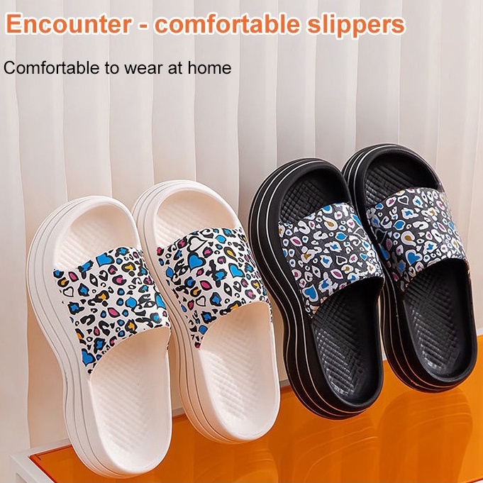 Dép Đế Dày 6cm Mềm Mại Họa Tiết Da Báo Cho Nữ