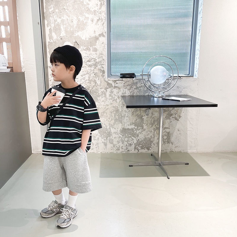 Áo Thun Cotton Ngắn Tay Dáng Rộng Phong Cách Mới Cho Bé Trai