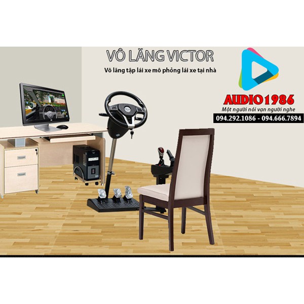 Vô lăng game Victor quay 900 độ học lái xe mô phỏng tập lái xe chuyên nghiệp đua xe tại nhà