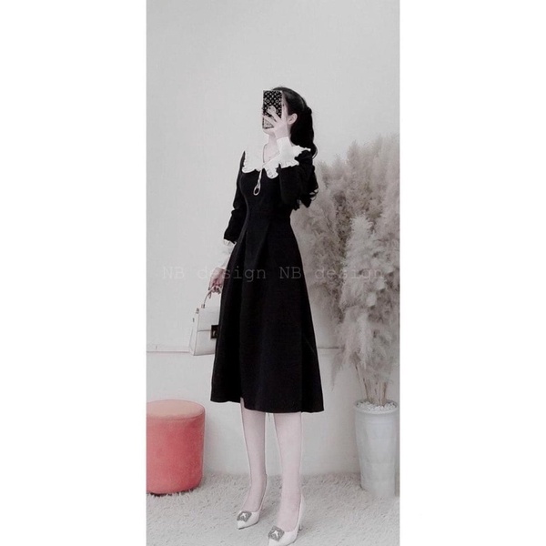 VÁY CỔ BÈO PHỐI MÀU THẮT NƠ | BigBuy360 - bigbuy360.vn