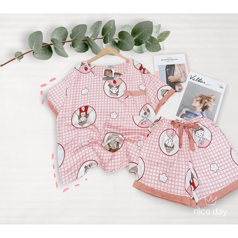 Đồ Ngủ Pijama Lụa Satin Tay Cộc Siêu Xinh, Tay Ngắn Quần Ngắn, Tiểu Thư Mềm Mịn, Độc Lạ Khó Tìm, Sanh Chảnh Hàn Quốc