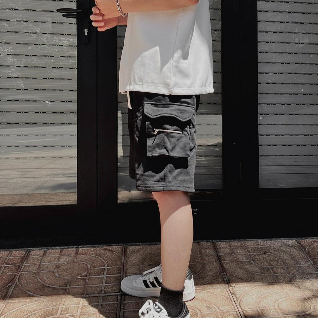Quần short nam nữ khóa zip local brand , quần đùi cargo túi hộp unisex phong cách y2k - Gin store