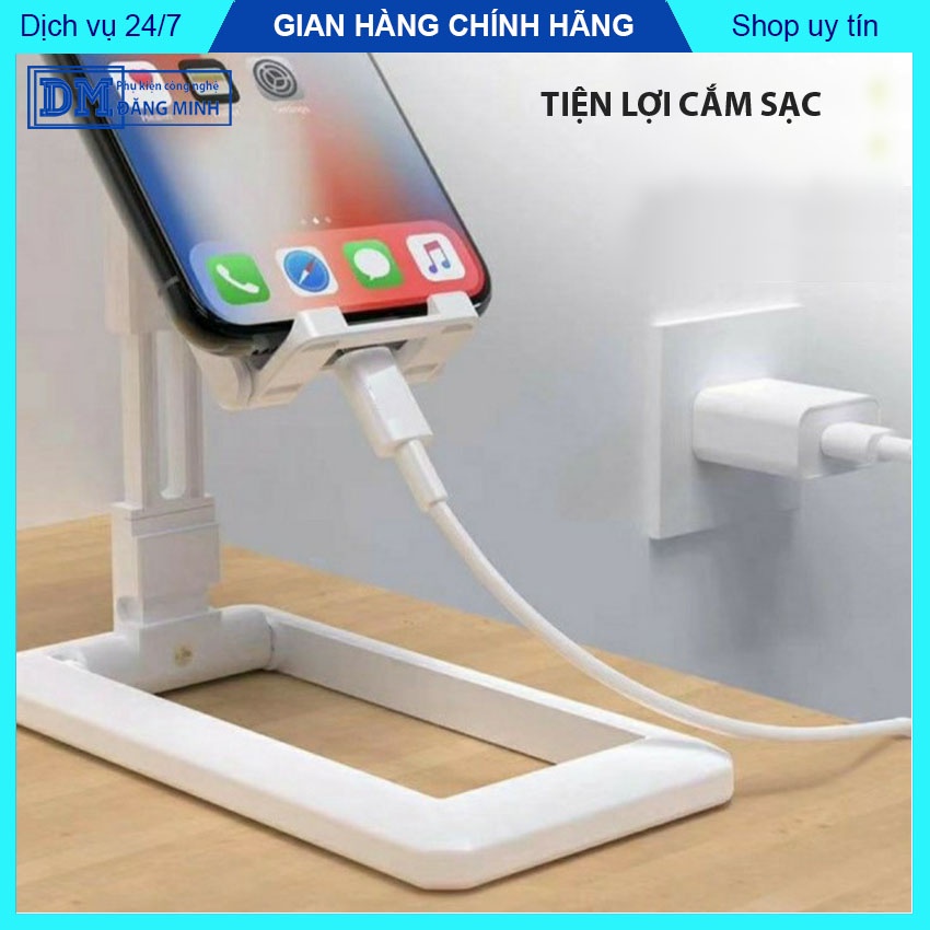 [Xả hàng] Giá đỡ điện thoại để bàn điều chỉnh độ cao góc nghiêng các khớp chắc chắn tiện học online họp zoom – DMtech