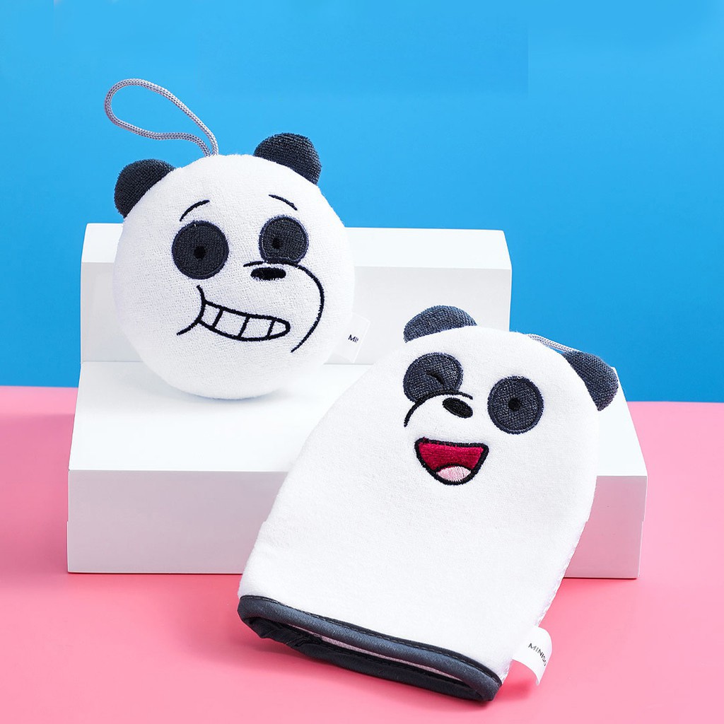 Set găng tay và bông tắm anh em gấu We Bare Bears Chúng tôi đơn giản là gấu