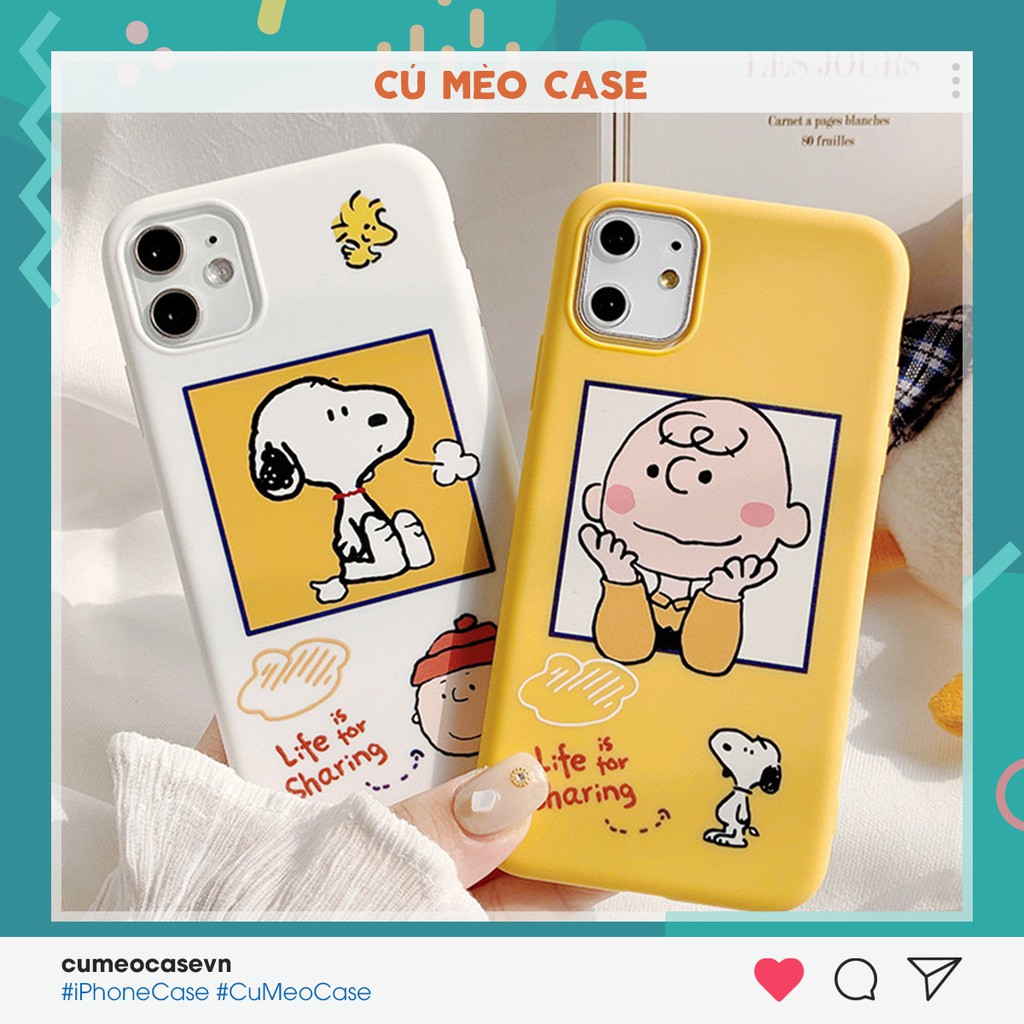 Ốp snoopy và charlie brown iPhone 7 8 7 Plus 8 Plus X Xs Xr XsMax iPhone 11 11 Pro 11 Promax