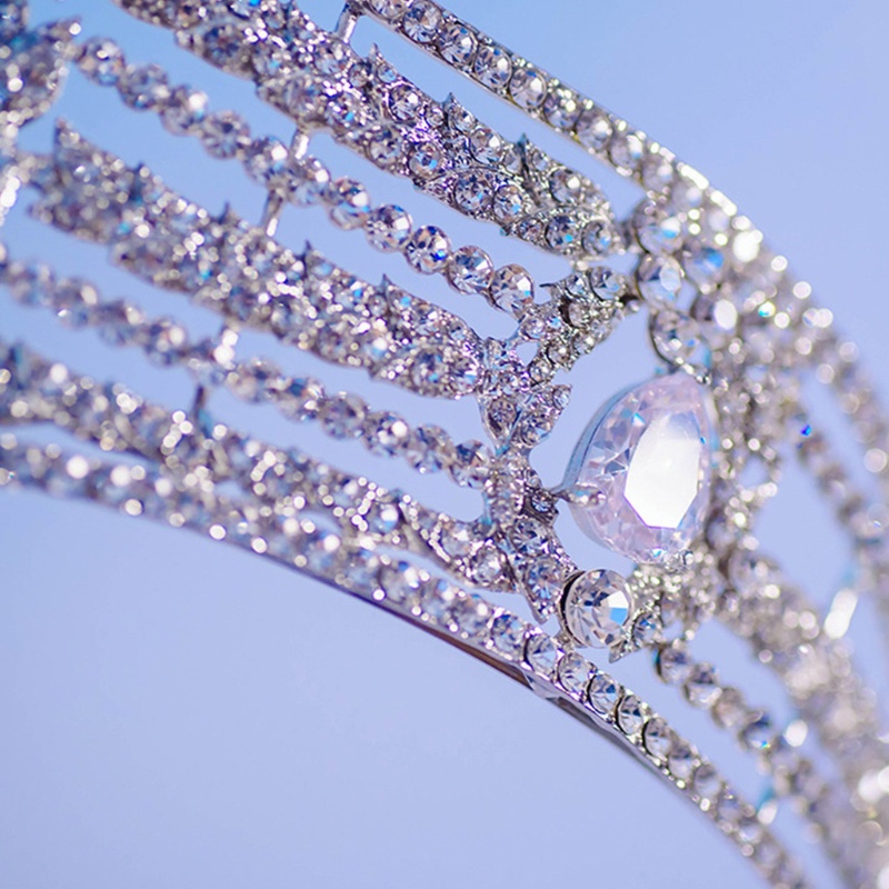 Flgo Băng Đô Cài Tóc Hình Vương Miện Đính Đá Zircon Lấp Lánh Cho Cô Dâu