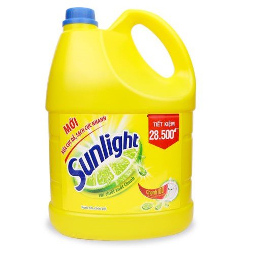 [ GIÁ SẬP SÀN ] Nước rửa chén Sunlight Chanh mới sạch nhanh xả bọt nhanh chai 3.8kg