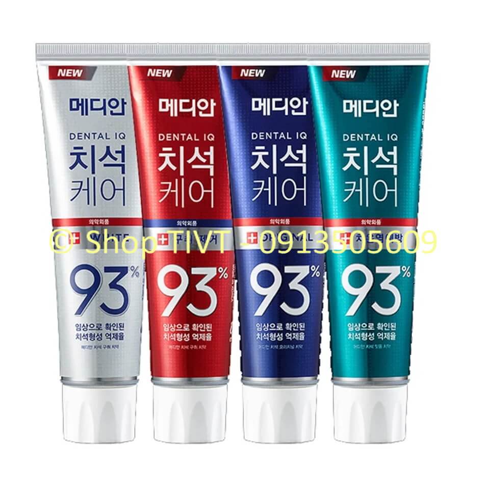 Kem trắng răng Median IQ 93 Hàn Quốc, tuýp 120g, chống sâu răng, hôi miệng, ngừa mảng bám, toothpaste Median IQ 93%-TIVT