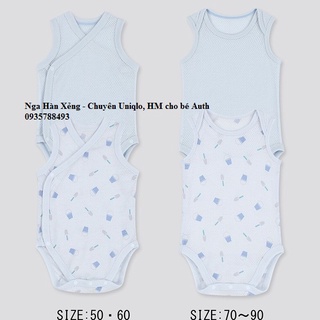 set 2 body sát nách Uniqlo chất cotton lưới thông hơi cho bé