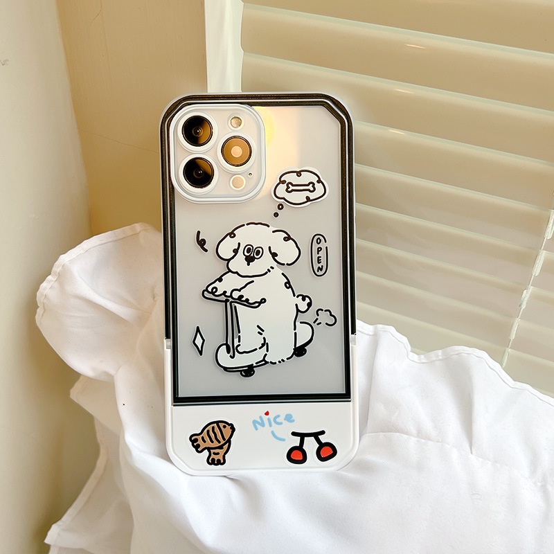 Ốp lưngiphone Ốp Điện Thoại Kèm Giá Đỡ Tàng Hình Họa Tiết Hoạt Hình Dễ Thương Cho iphone 14 / 13Pro 12 / xs / 6 / 7 / 8PLUS Dinuo case