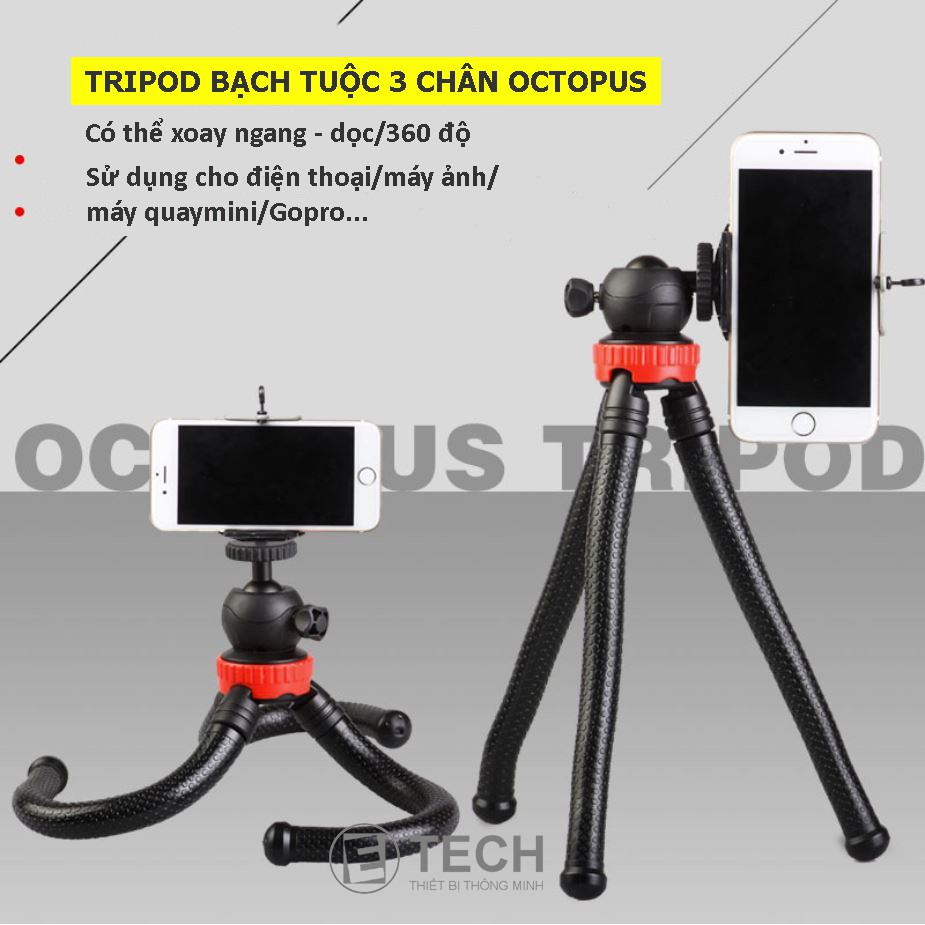 Tripod Bạch Tuộc (chân nhện) cho điện thoại, máy ảnh, Gopro