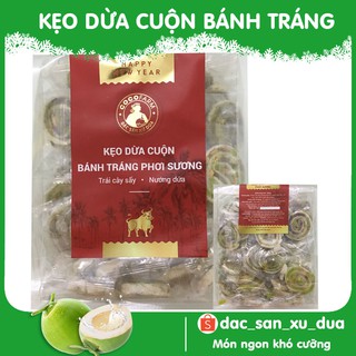 Kẹo dừa cuộn bánh tráng phơi sương vị trái cây sấy và nướng dứa Cocofarm 500g