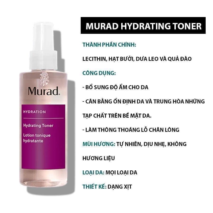 Toner Cấp Ẩm Và Phục Hồi Sinh Khí Cho Da Murad Hydrating Toner 180ml | BigBuy360 - bigbuy360.vn