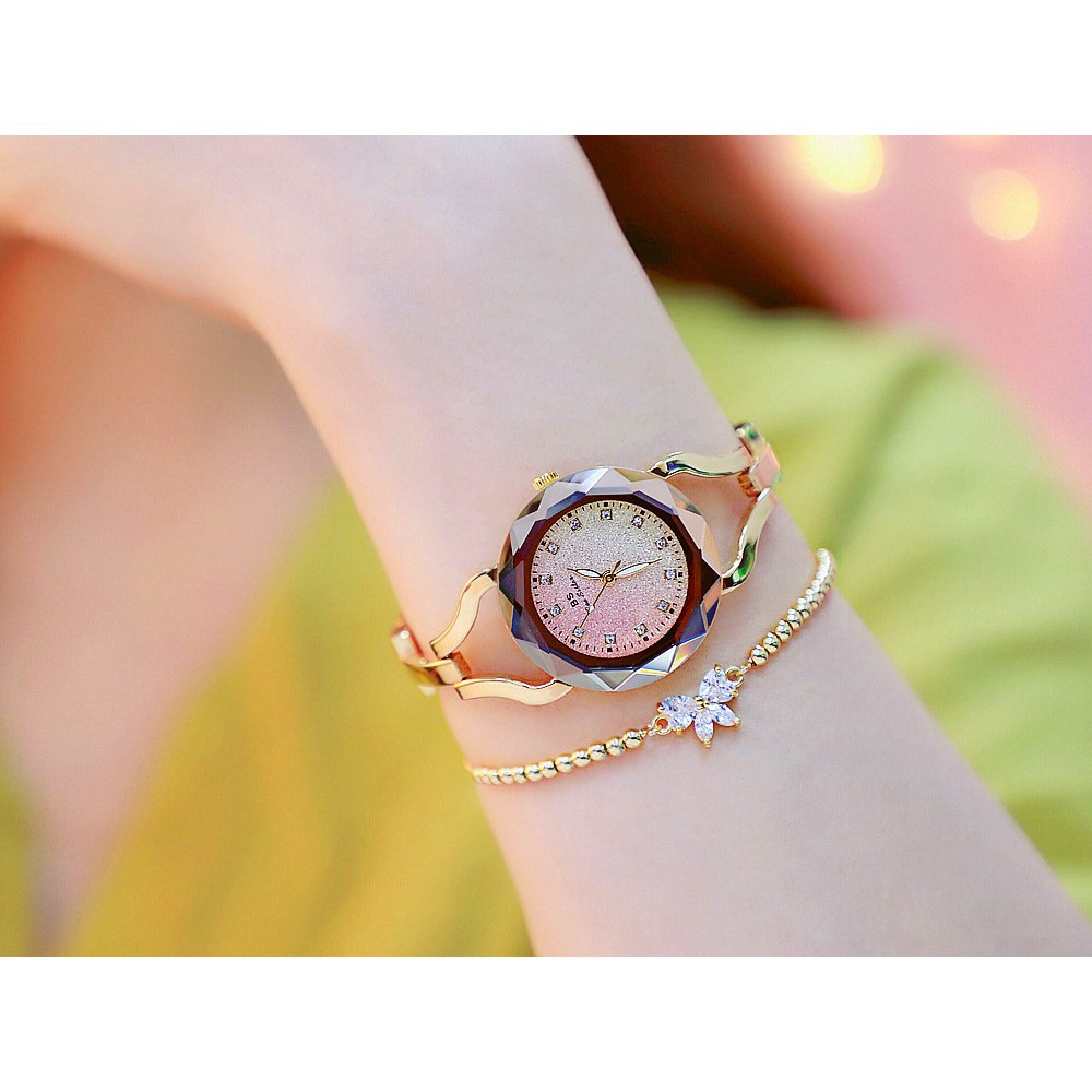 Đồng hồ nữ Bee Sister FA0673 dây thép cao cấp mặt đa giác mang phong cách hàn quốc Bán lẻ giá sỉ