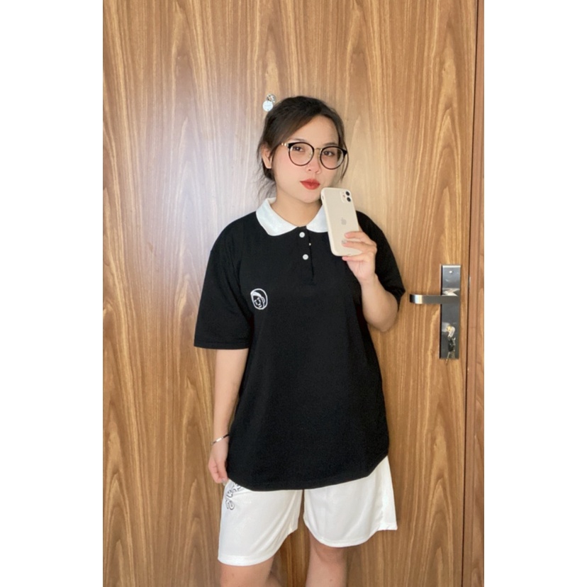 Áo polo unisex tay lỡ form rộng , áo thun cổ bẻ nam nữ chất cotton cá sấu mềm và mát, logo thêu – MayLinh shop
