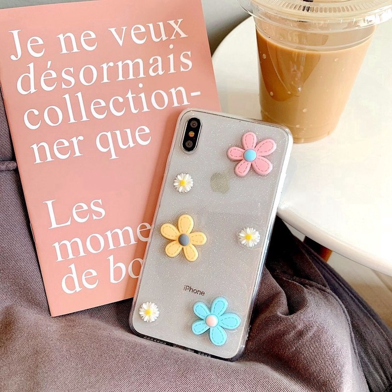 iPhone 12 Mini Pro Max SE 2020 11 PRO XS MAX XR X 8 7 6 6S PLUS Ốp điện thoại silicon mềm trong suốt họa tiết hoa cúc dễ thương cho | BigBuy360 - bigbuy360.vn