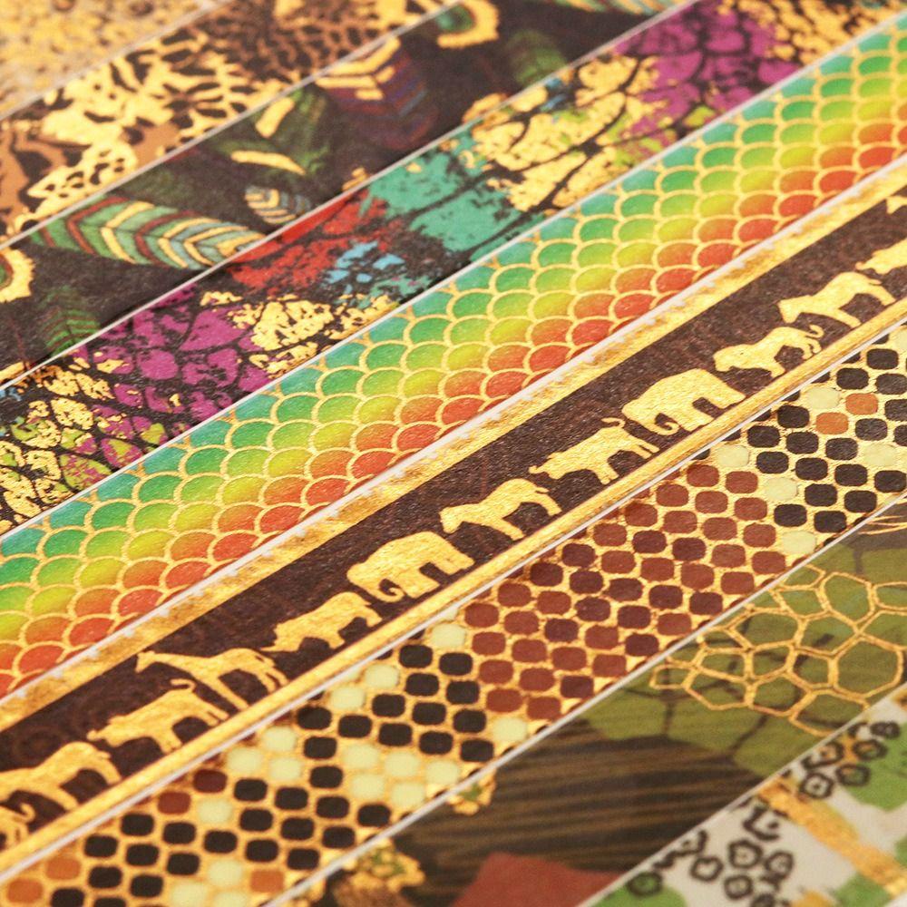 CHOOKEY Set 12 Cuộn Băng Dính Họa Tiết Động Vật Trang Trí Scrapbook