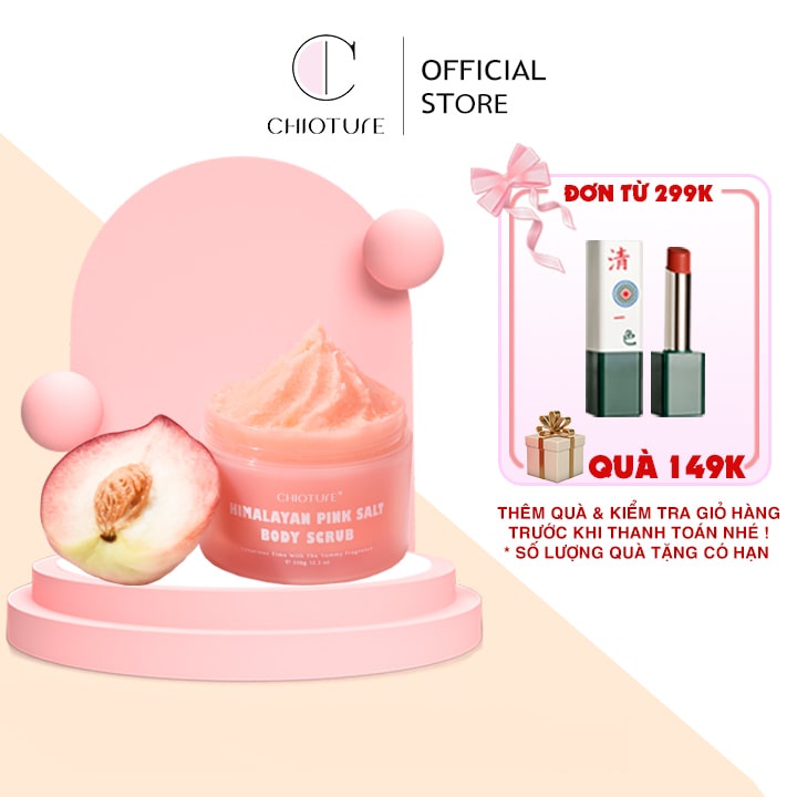 Tẩy da chết toàn thân muối hồng Chioture Himalayan Pink Salt Body Scrub an toàn cho mọi loại da 350g