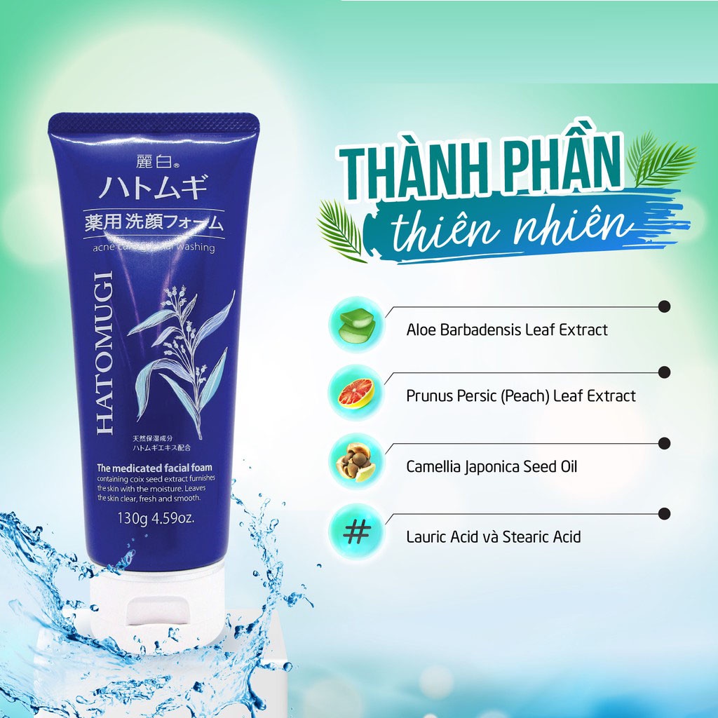 Sữa rửa mặt dưỡng ẩm cho da Raihaku Hatomugi Facial Foam 130g và 170g - nhập khẩu chính hãng Nhật Bản