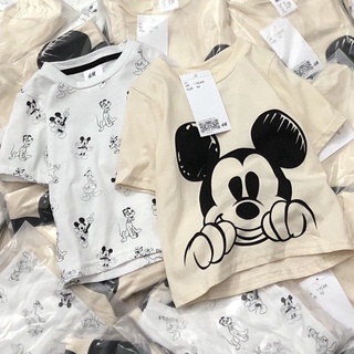 Bộ cộc tay bé trai - Set 2 áo cotton cộc tay Mickey Hm cho bé trai size 1-6t