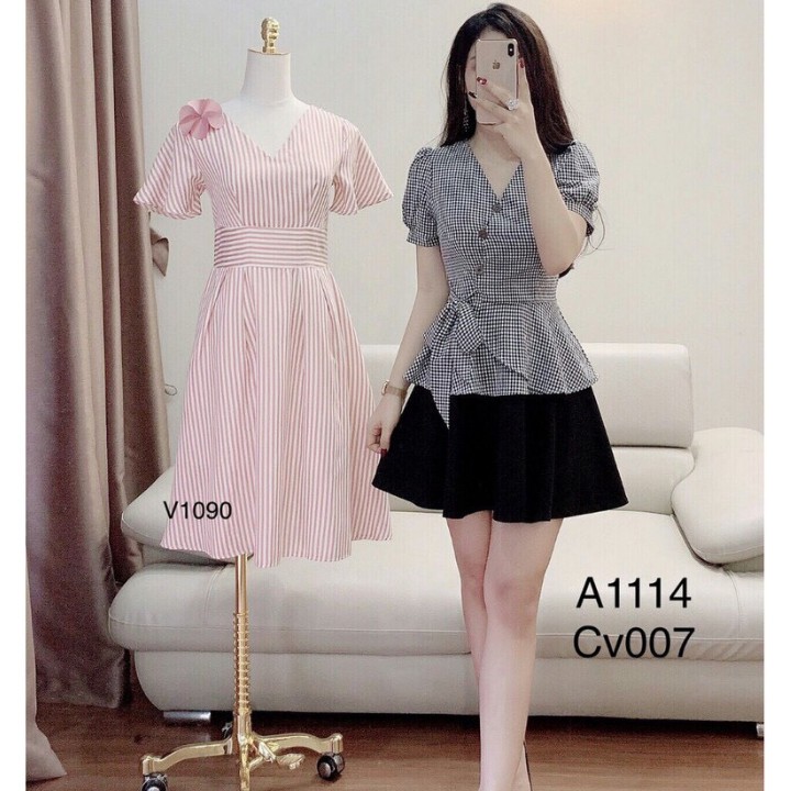 Áo kiểu peplum thắt eo xinh xắn - nhiều size và màu, form dáng chuẩn dễ mặc đi làm, dự tiệc hoặc dạo phố