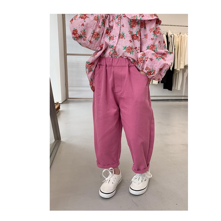 [Babycat] Hàng Có Sẵn Quần Dài Phong Cách Nhật Bản Hàn Quốc Thời Trang Xuân Thu 2022 Mới Màu Hồng Phong Cách Phương Tây