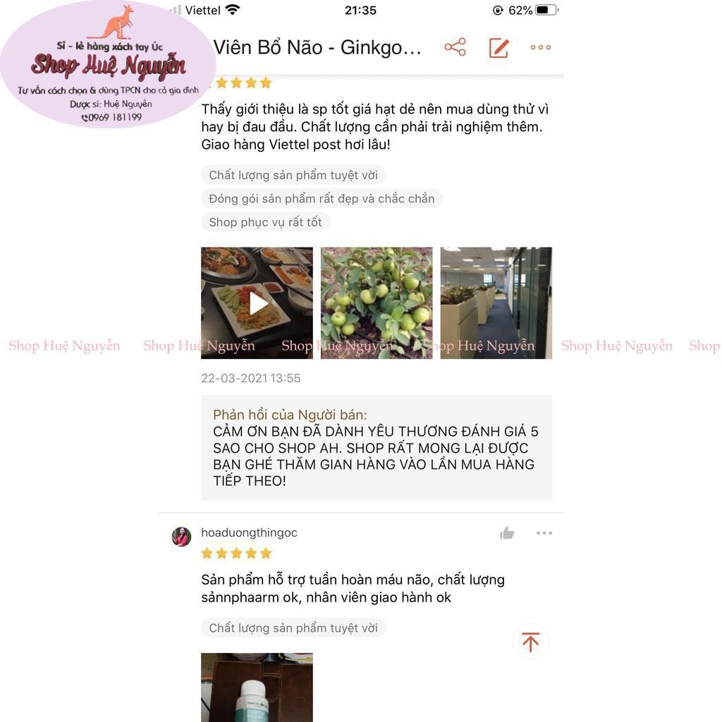 Viên Bổ Não - Ginkgo biloba 2000mg: 100v - úc | BigBuy360 - bigbuy360.vn