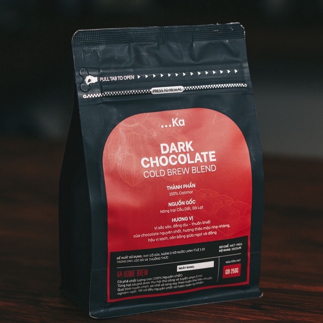 Cà phê Arabica Cầu Đất, Cafe pha Cold Brew từ Đà Lạt hương vị cân bằng đắng nhẹ Chocolate gói 250g - Kahomebrew Sài Gòn