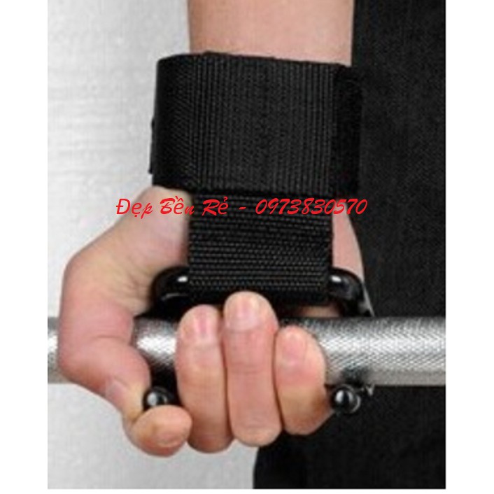 1 cặp găng cuốn có đệm bảo vệ cổ tay có móc hỗ trợ tập tạ nâng xà kéo xô