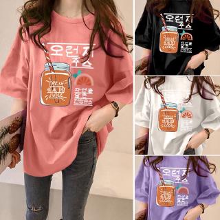 NRVP Áo thun dáng rộng cổ tròn tay ngắn thời trang cho nữ