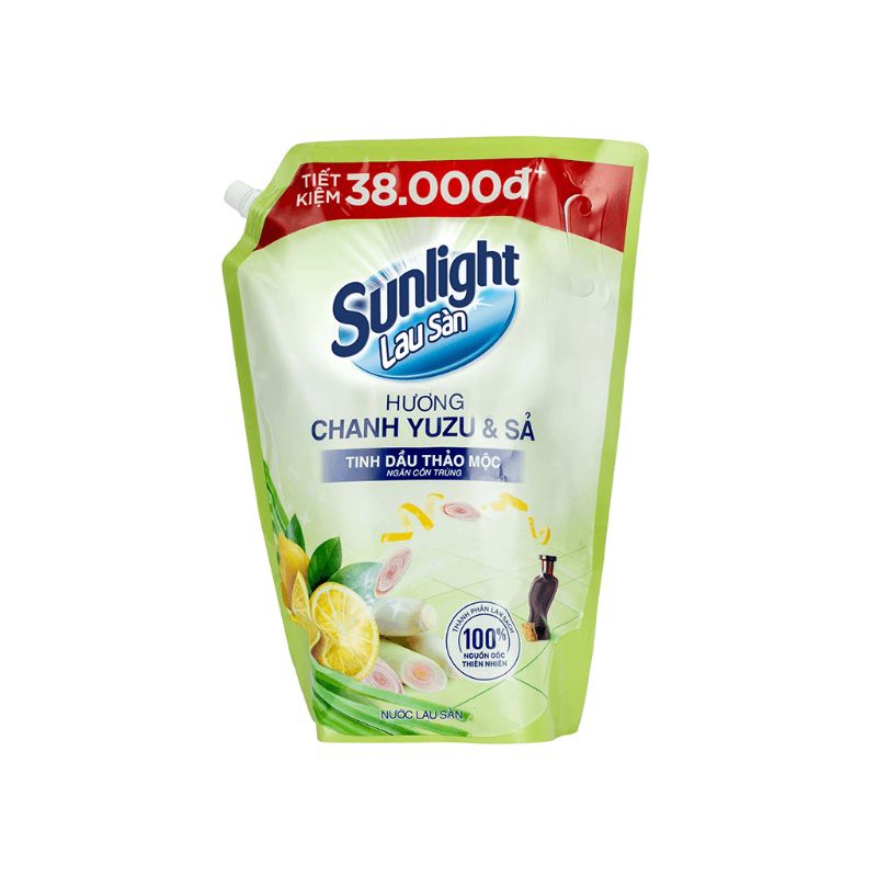 Nước lau sàn nhà Sunlight hương Chanh sả/ Hoa Lily / Hoa hạ Bạc Hà/ Dịu nhẹ/ Quế túi 3.4kg