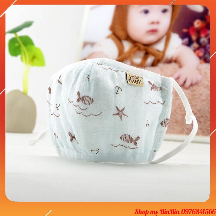 Khẩu trang vải cao cấp cho bé chất liệu 100% Cotton thấm hút mồ hôi thoáng mát